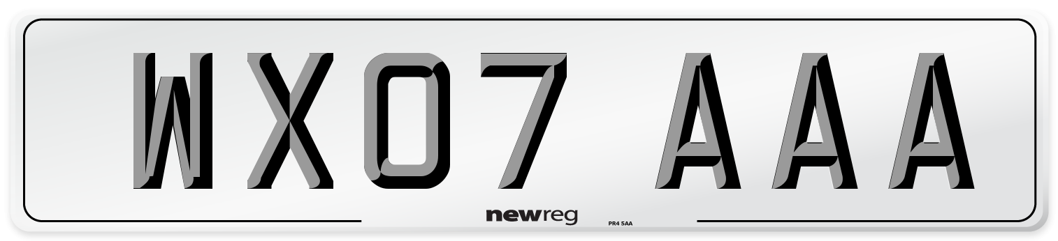 WX07 AAA Number Plate from New Reg